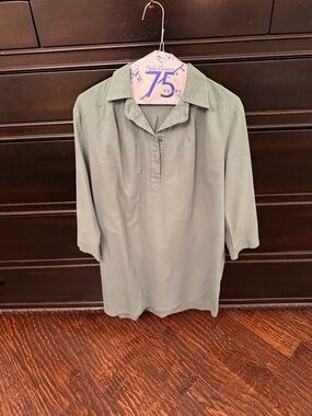 Pomander Place Women’s Sage Green Quarter-Placket Polo Dress